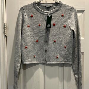 Wild Fable Gray Sweater with Red Detail